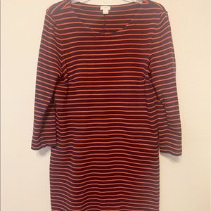 J crew red and blue striped dress